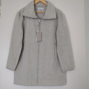 NWT dkr & Company Coat Women's Medium 8 Grey Wool Blend Canadian Comfy Spring